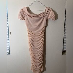 Elegant Pink Ruched Dress